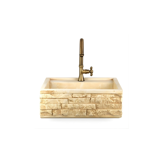 Lavello in Cemento Granulato Modello Mattoncino per Esterni – 45x42x16 cm