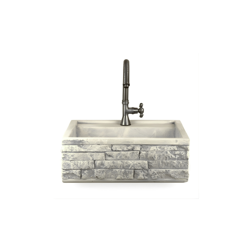 Lavello in Cemento Granulato Modello Mattoncino per Esterni – 45x42x16 cm