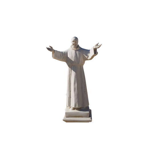Padre Pio Statua in Pietra Classica per Giardino | Godium